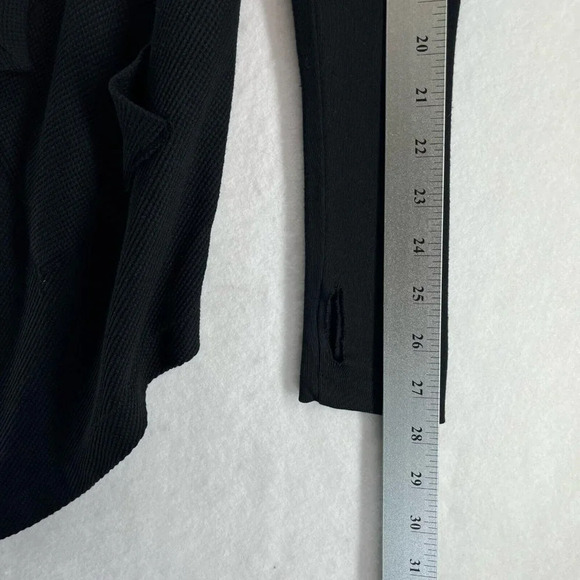 Splendid Cardigan Sz XS  Open Front Hoodie Asymmetric Supima Blend Black - Picture 10 of 10